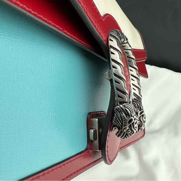 Gucci Small Dionysus Shoulder Bag in Ivory and Blue with Red Trim NEW W DUSTBAG - Picture 10 of 14